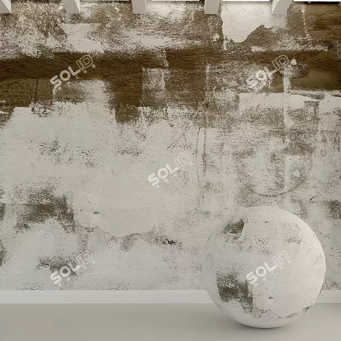 Decorative Old Stucco Wall 3D model image 1