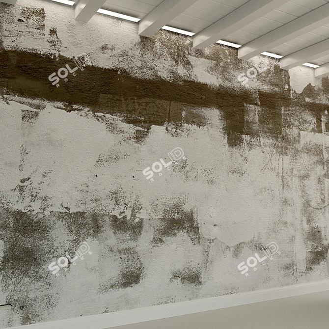 Decorative Old Stucco Wall 3D model image 2