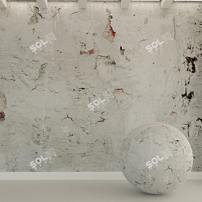 Authentic Concrete Wall Texture 3D model image 1