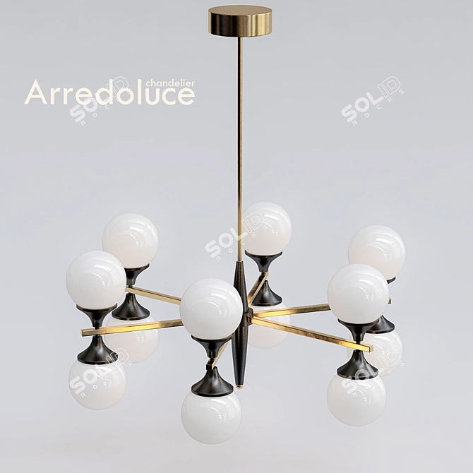 Modern Hanging Chandelier: Ball Valley Arredoluce 3D model image 1