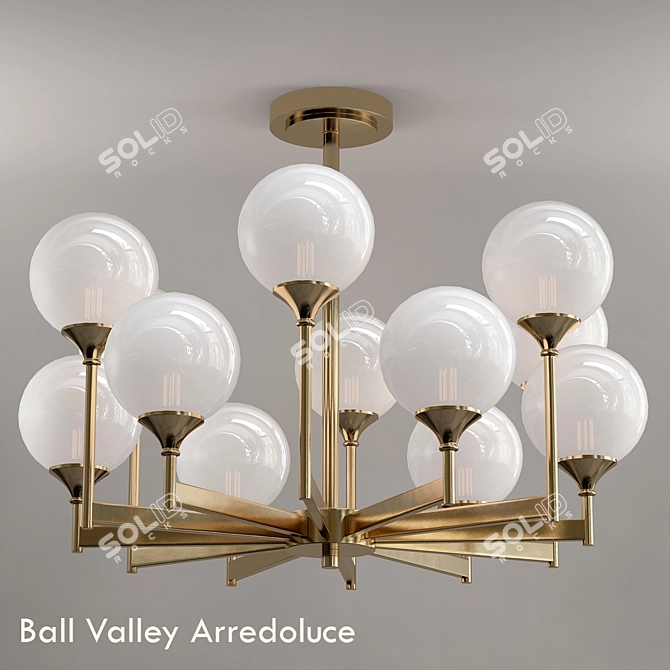 Elegant Ball Valley Chandelier 3D model image 1