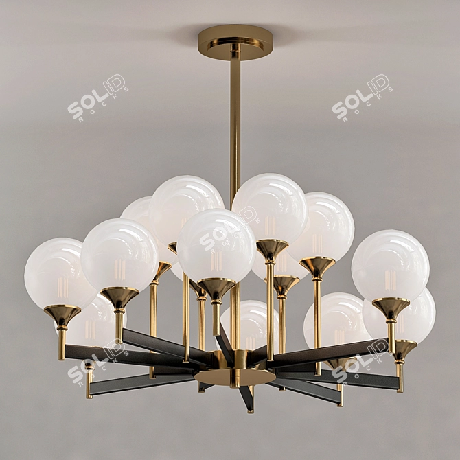 Elegant Ball Valley Chandelier 3D model image 1