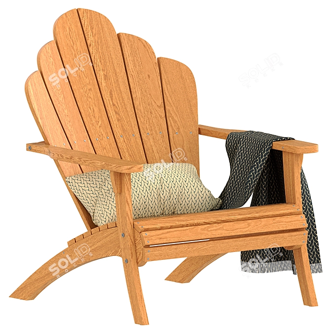 ErgoWood Adirondack Chair - Premium Outdoor Seating 3D model image 1