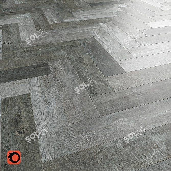 Rona Grey Wood Floor Tile - Enhance Your Space with Elegance 3D model image 1