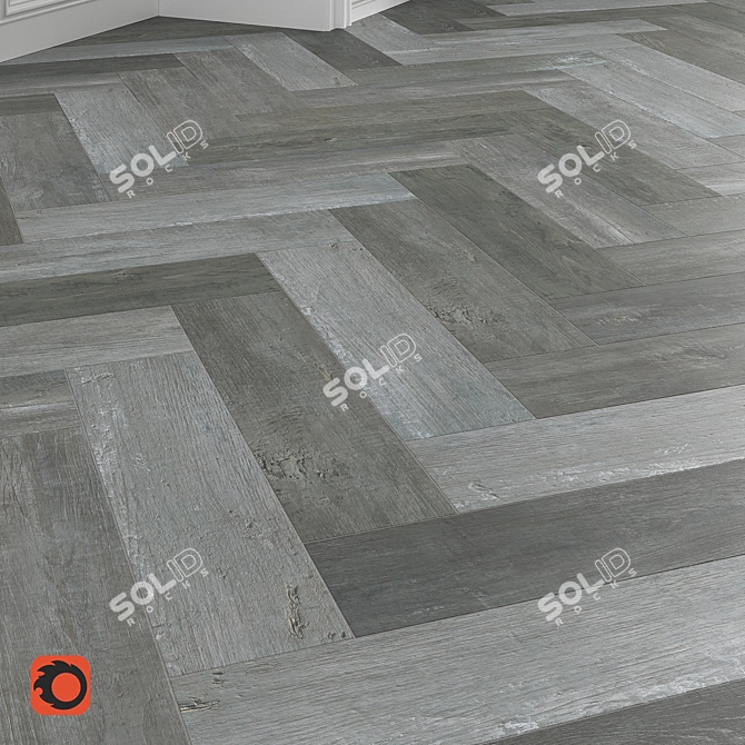 Rona Grey Wood Floor Tile - Enhance Your Space with Elegance 3D model image 2
