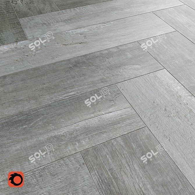 Rona Grey Wood Floor Tile - Enhance Your Space with Elegance 3D model image 3