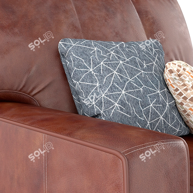 Elegant Leather Chair: Brentwood Square 3D model image 2