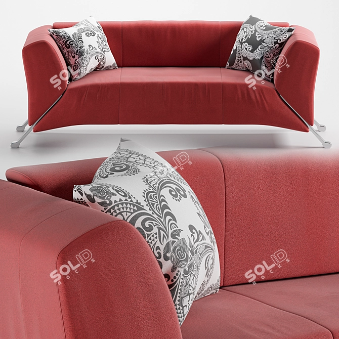 Luxurious REDSOFA - Sleek and Stylish Comfort 3D model image 2