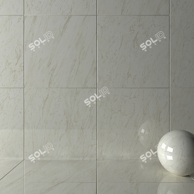 Elegant Cremo Delicato Marble Wall Tiles 3D model image 2