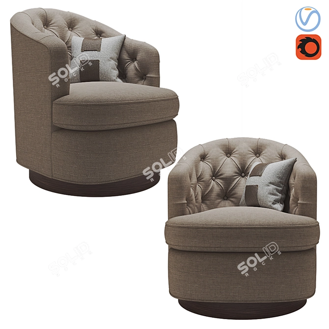 Elegant Baker Bisou Tub Chair 3D model image 1