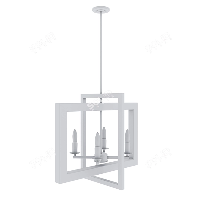 Vintage Distressed Island Pendant Light 3D model image 2