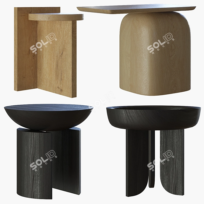 Artistic Side Tables Masterpieces 3D model image 1