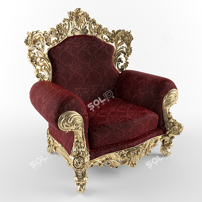 Vintage-inspired Armchair: Classic Elegance 3D model image 1