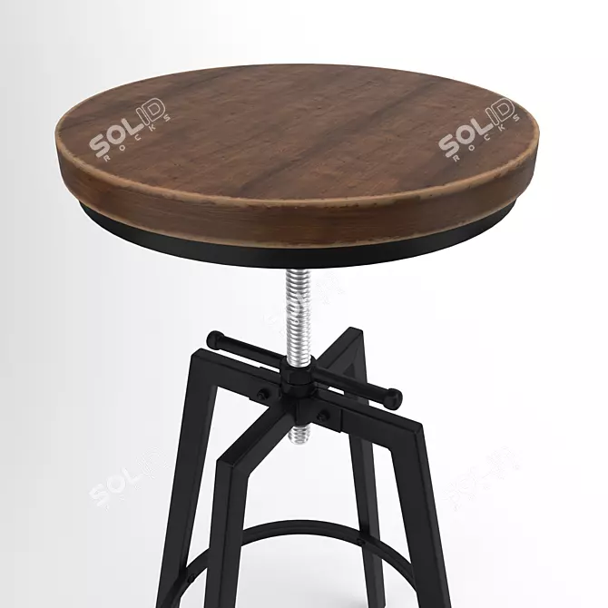 Sleek Modern Bar Stool Set 3D model image 2