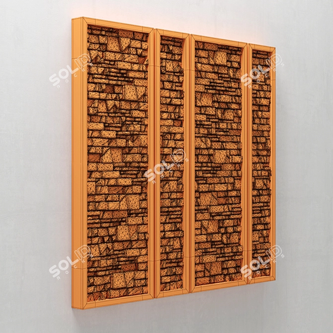 Stone Panel Frame: High-Quality 3D Textured Frame 3D model image 3