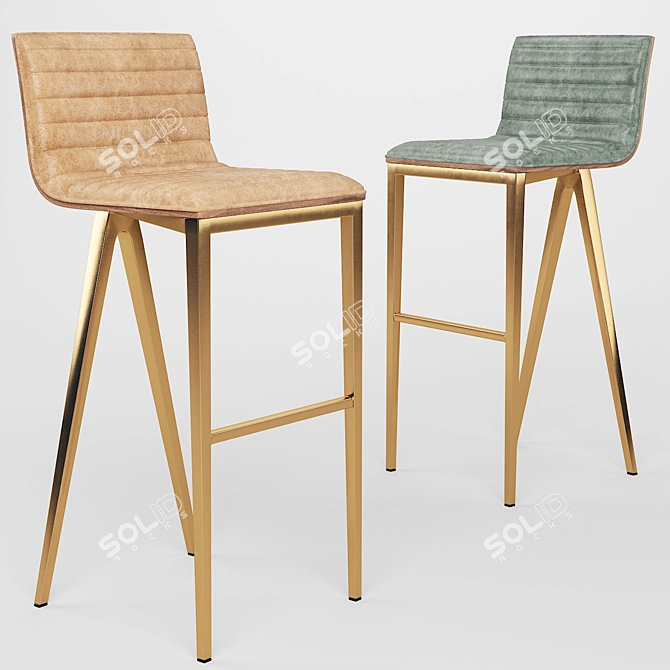 Title: Safavieh McKay Brown Barstool 3D model image 1