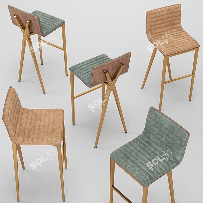 Title: Safavieh McKay Brown Barstool 3D model image 3