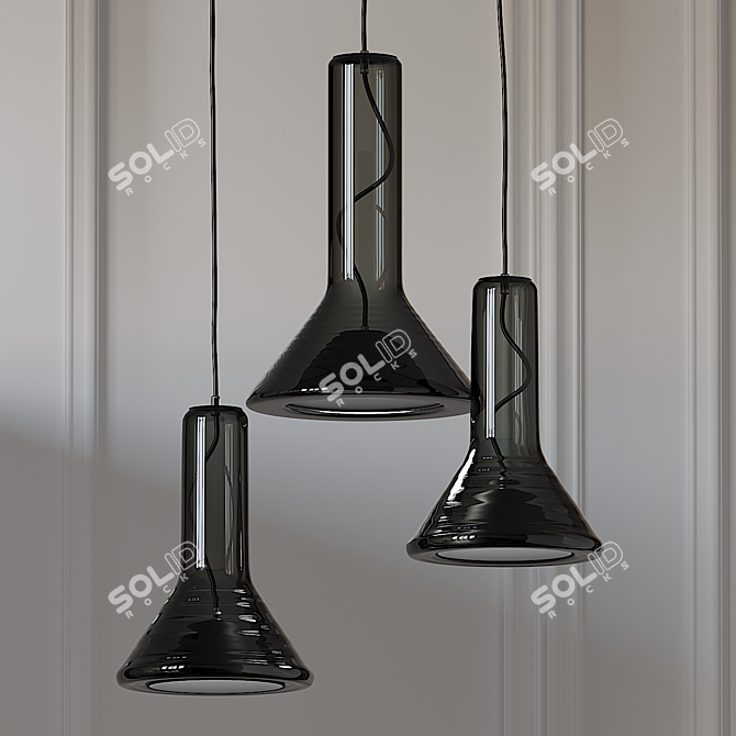 Elegant Whistle Pendant Light 3D model image 1