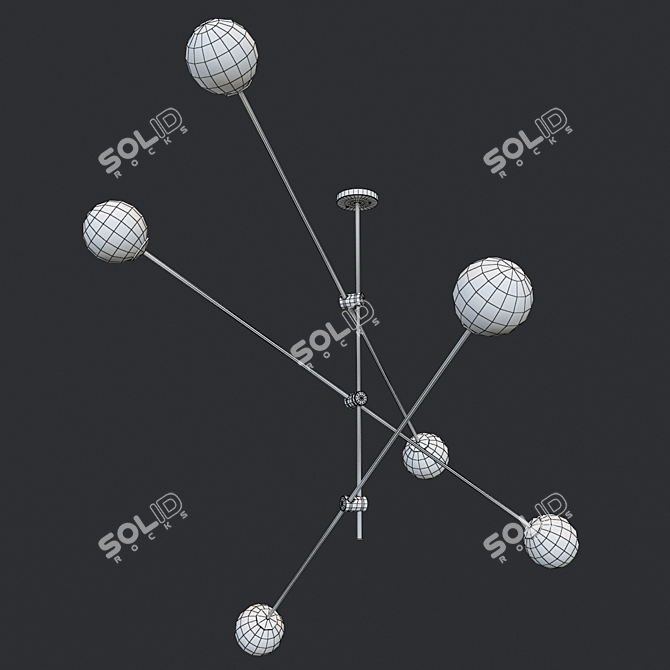 Minimalist Sputnik Pendant Light 3D model image 2