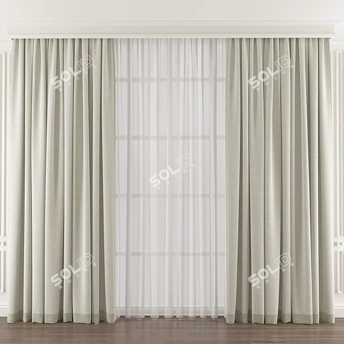 Refined Curtain Design 3D model image 1