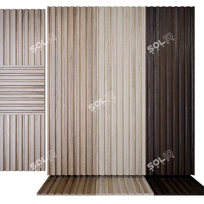 Rustic Wood Panels for Furniture & Decor 3D model image 2