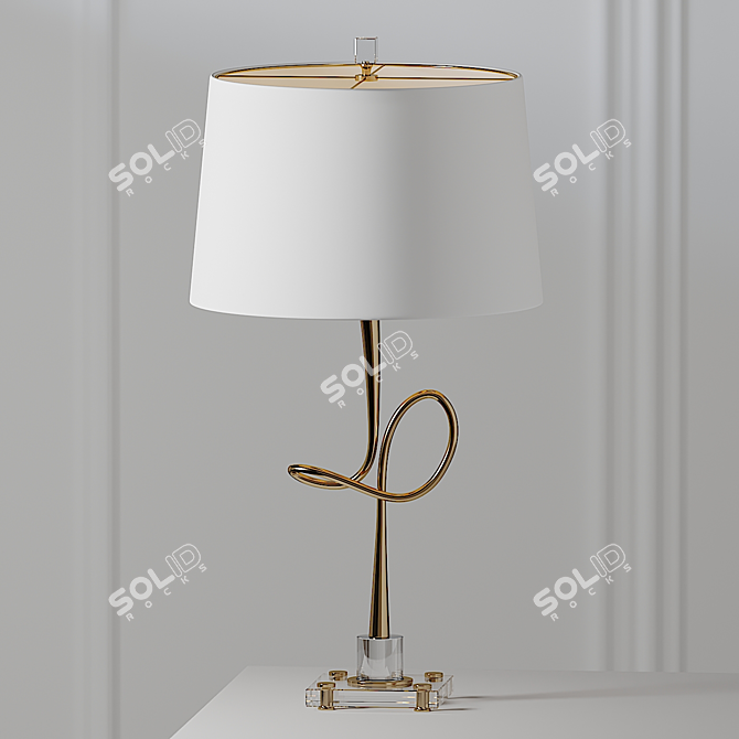 Elegant Gold Clear Table Lamp 3D model image 1