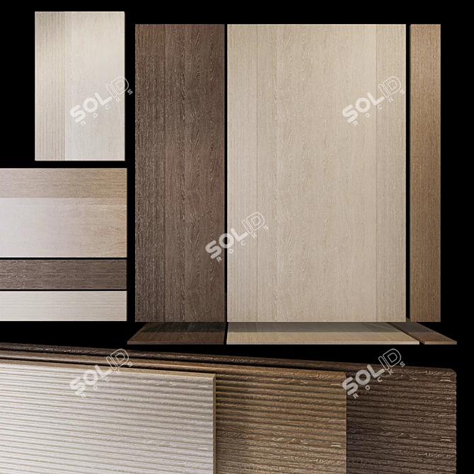 Rustic Wood Wall Panels 3D model image 2