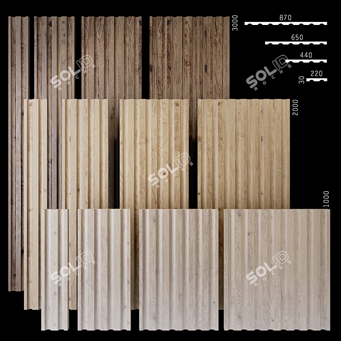 Rugged Wood Panels: Versatile for Furniture & Décor 3D model image 1