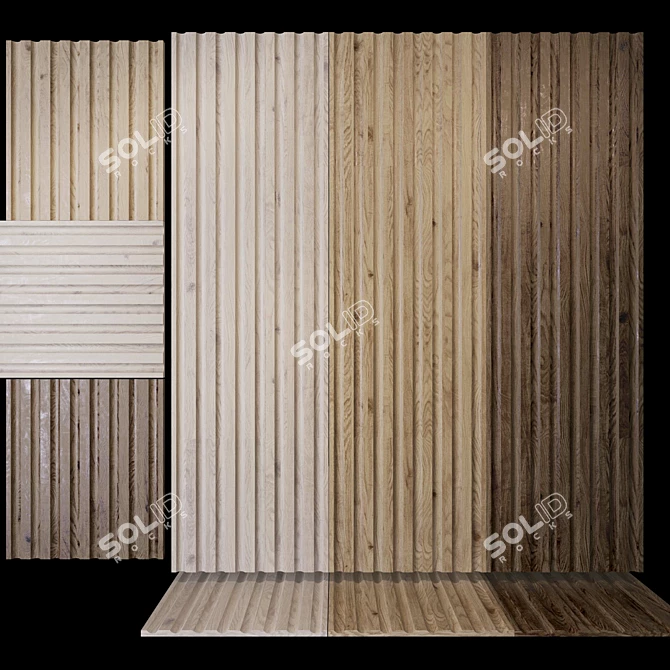 Rugged Wood Panels: Versatile for Furniture & Décor 3D model image 2