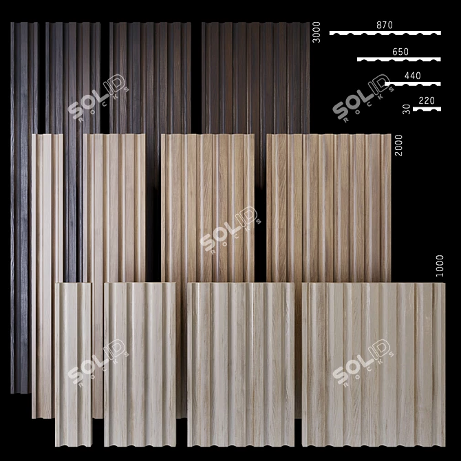 Title: Rustic Wood Panels for Stylish Interiors 3D model image 1