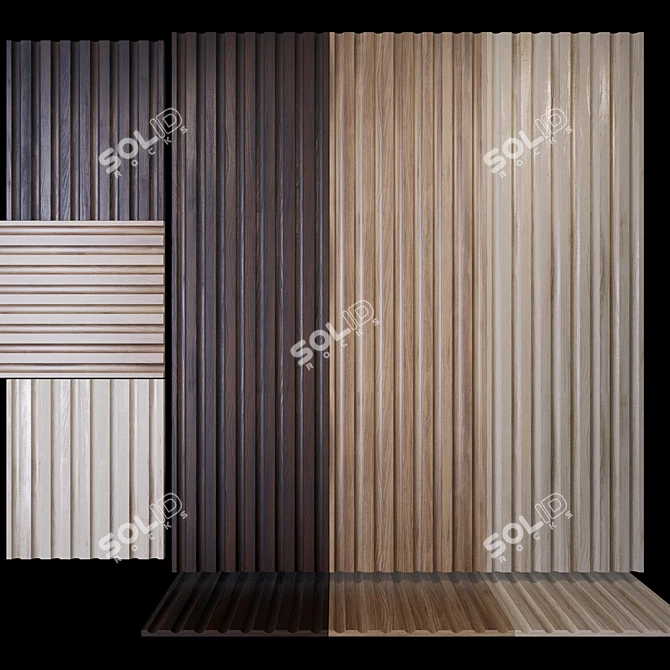 Title: Rustic Wood Panels for Stylish Interiors 3D model image 2