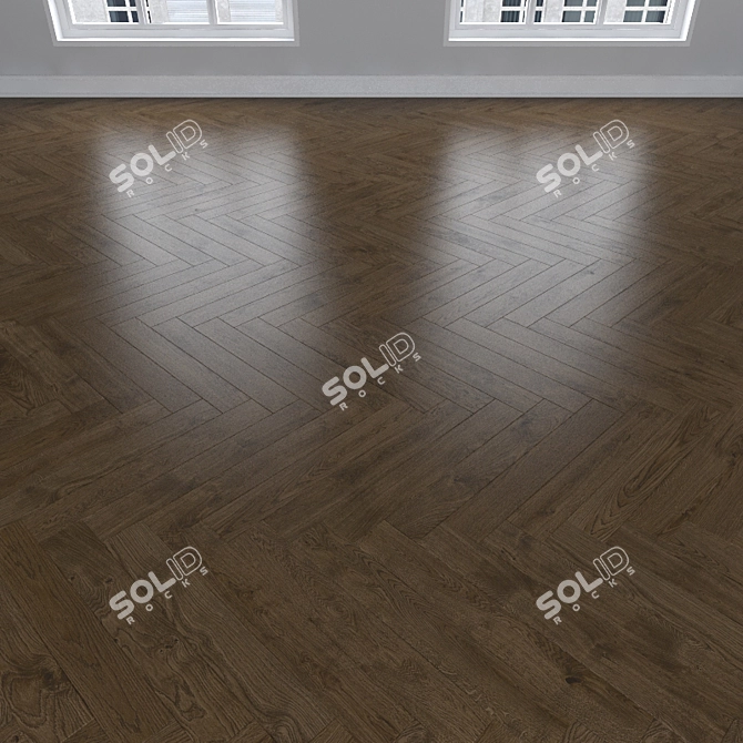 Earthen Oak Parquet: Herringbone, Linear & Chevron 3D model image 2