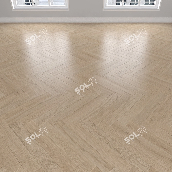 Oak Sand Parquet: Herringbone, Linear, Chevron 3D model image 2