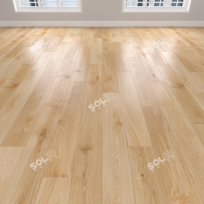 Oak Parquet: Herringbone, Linear, Chevron 3D model image 1