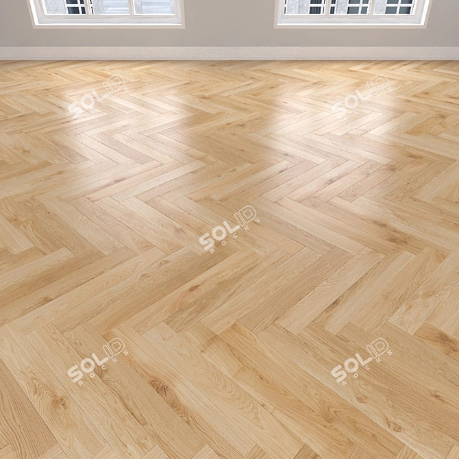 Oak Parquet: Herringbone, Linear, Chevron 3D model image 2