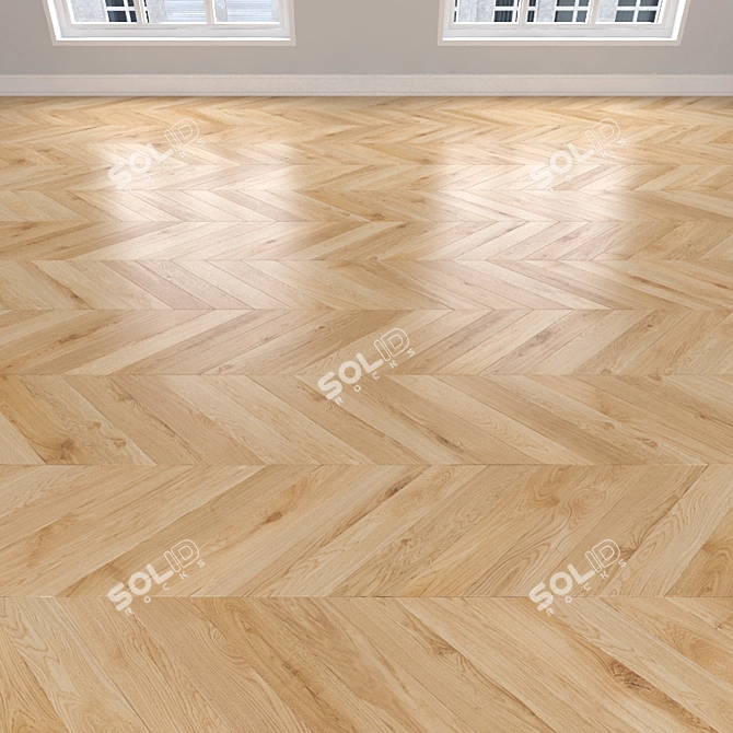 Oak Parquet: Herringbone, Linear, Chevron 3D model image 3