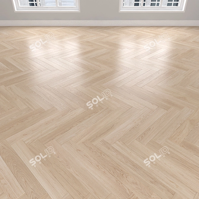 Oak Light Parquet: Herringbone, Linear, Chevron 3D model image 2