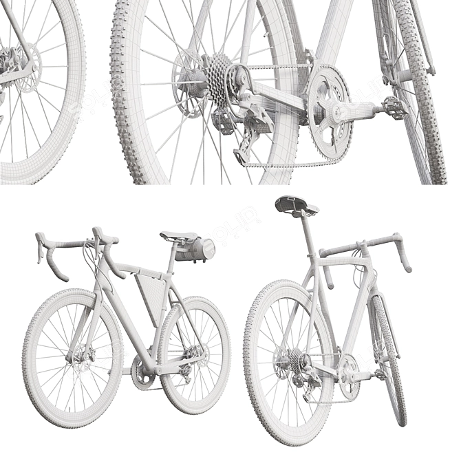 Sleek Dual-Tone Urban Bike 3D model image 3