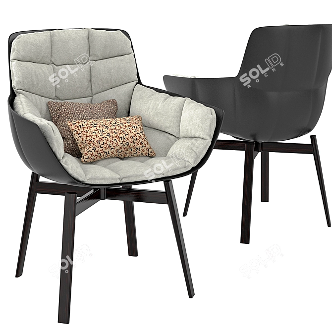 Husk b&b Chair: Modern Elegance in Comfort 3D model image 1