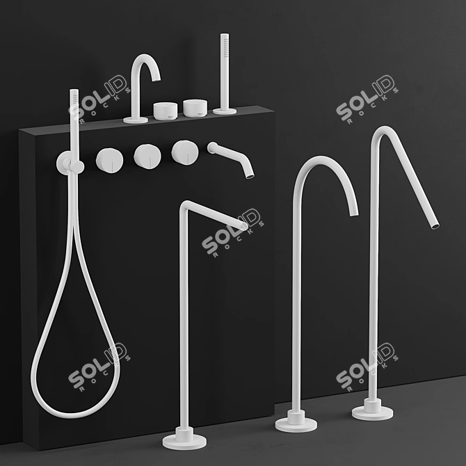 Luxury Elegance: Falper Acquifero Bathtub Set 3D model image 3