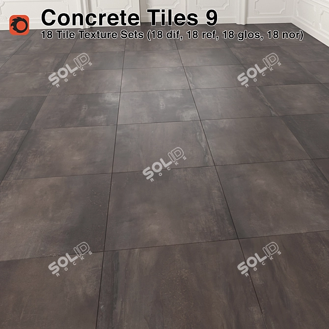 High Quality Concrete Tiles for Corona Renderer 3D model image 1