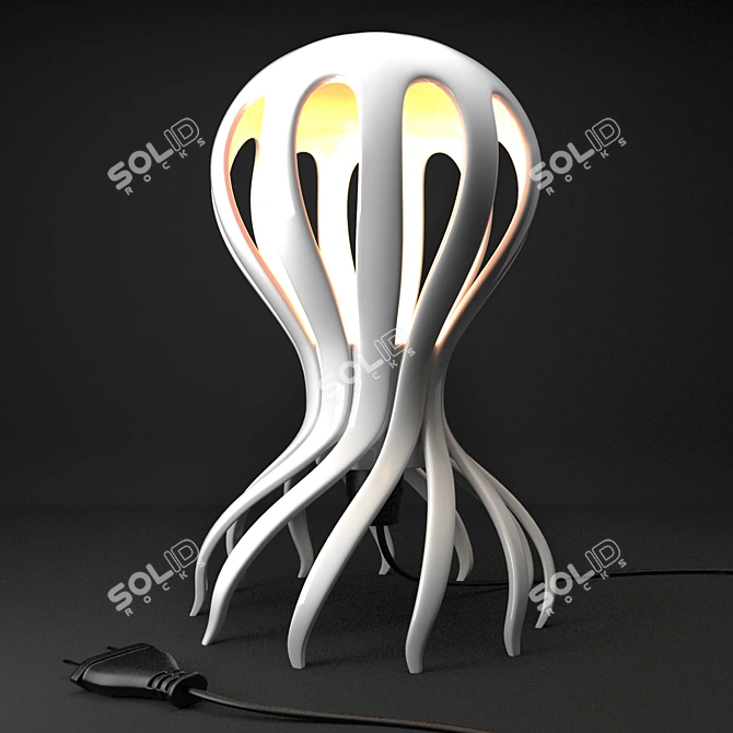 Glowing Jellyfish Lamp 3D model image 1