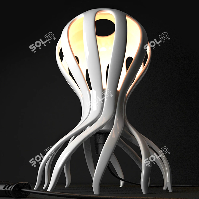 Glowing Jellyfish Lamp 3D model image 2