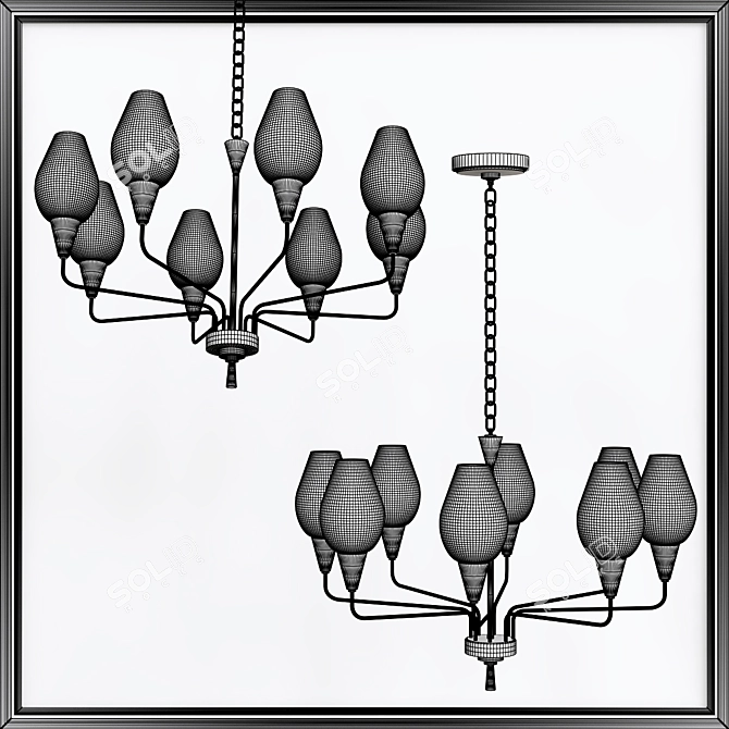 Viola 8-Lamp Chandelier 3D model image 2