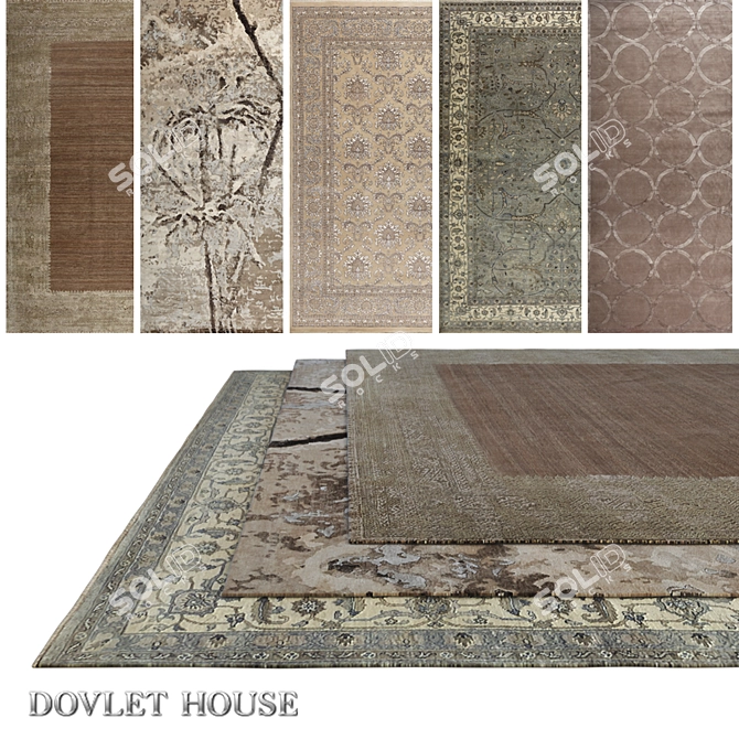 Luxury Carpets: DOVLET HOUSE Collection (5 pcs) 3D model image 1