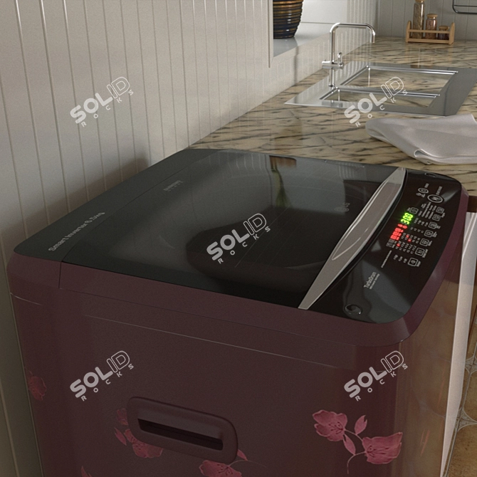 LG t7581nedl8 Washing Machine: High Poly, 71K Polys 3D model image 3