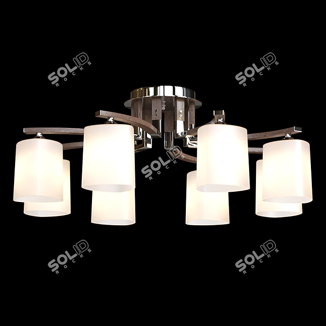 Modern Metal and Glass Chandelier 3D model image 1