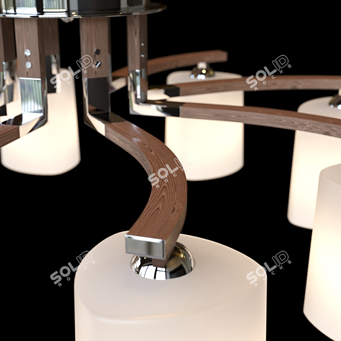 Modern Metal and Glass Chandelier 3D model image 2