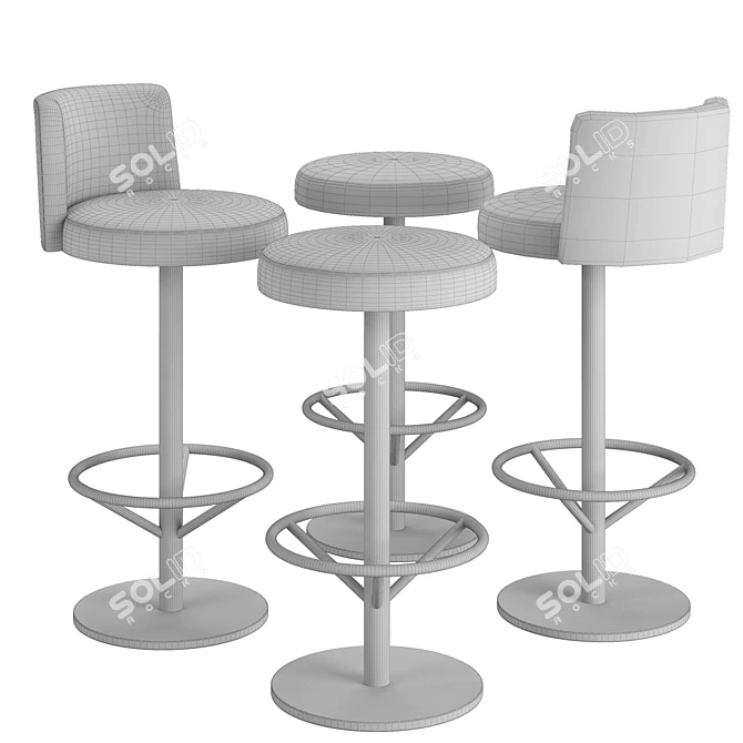 Sayer Swivel Backless Barstool 3D model image 3