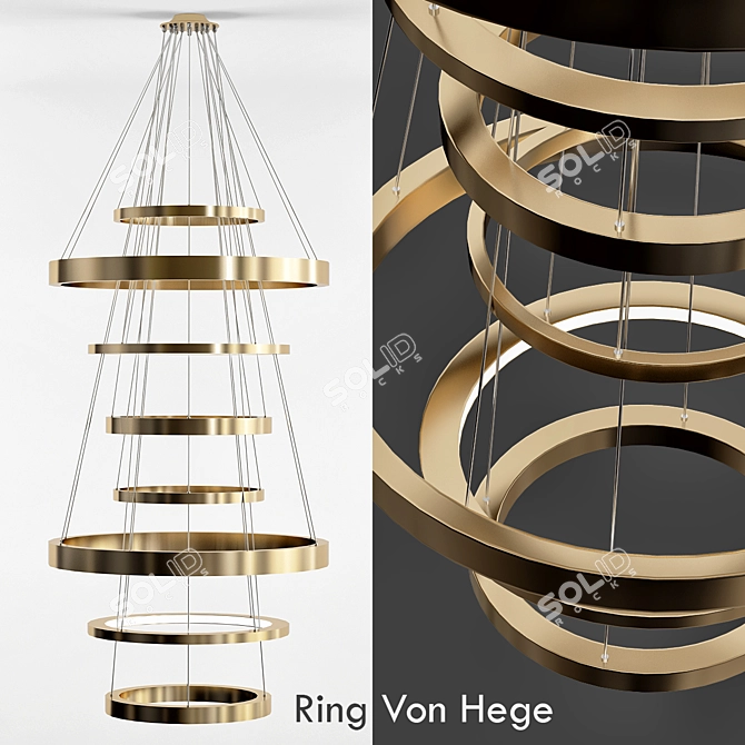 Elegance Illuminated: Chandelier Ring 3D model image 1